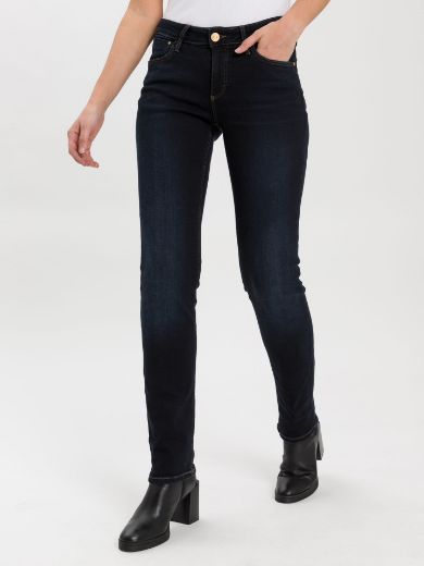 Image de Tall Femmes Jean Rose Jambes Droites Longueur L36 Pouces, bleu noir