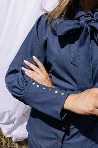 Image de Tall Femme Blouse Felice Bleu Denim doux