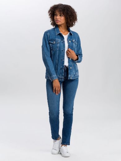 Image de Jeans Cross Anya en coton biologique slim fit, L36 pouces, bleu moyen foncé