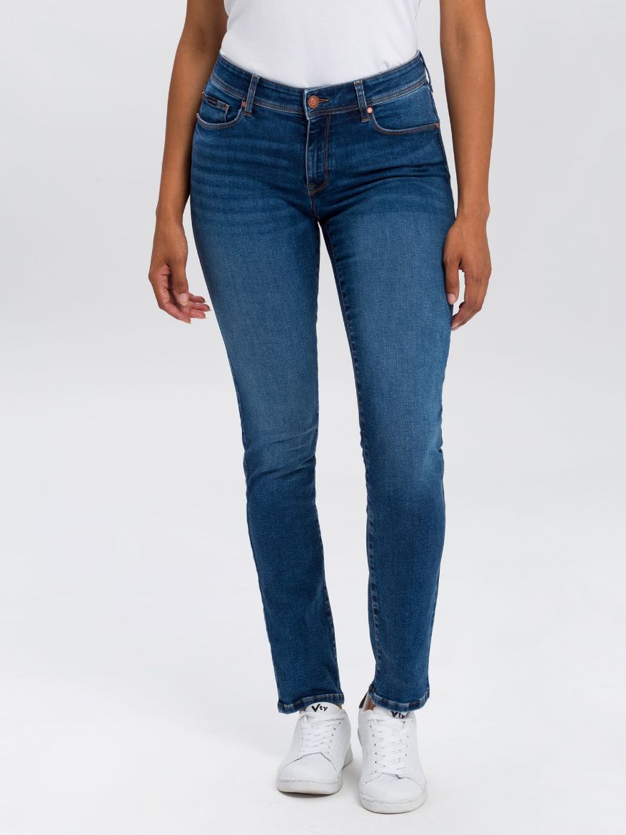 Image de Jeans Cross Anya en coton biologique slim fit, L36 pouces, bleu moyen foncé