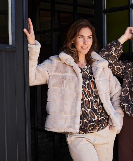 Bild von Tall Damen Jacke Stains Lines Soft Fur Faux