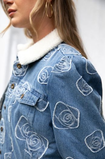 Bild von Tall Damen Jacke Nina Denim Jacquard