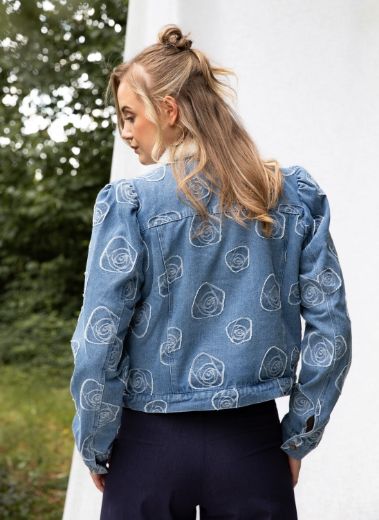 Bild von Tall Damen Jacke Nina Denim Jacquard