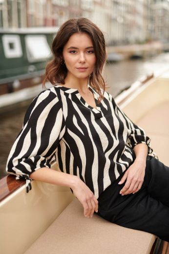Bild von Tall Blusen-Top Extra Lang, black offwhite