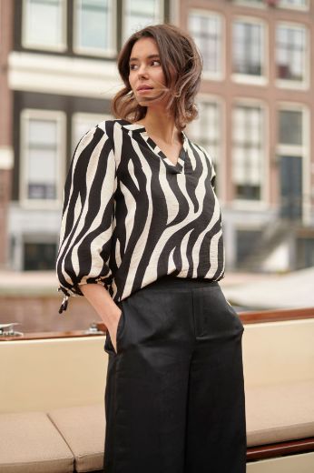Bild von Tall Blusen-Top Extra Lang, black offwhite