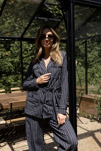 Image de Tall Femme Blazer Veste Noah Fines Rayures Pois