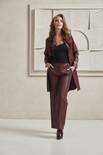 Picture of Tall Women Faux Leather Trousers