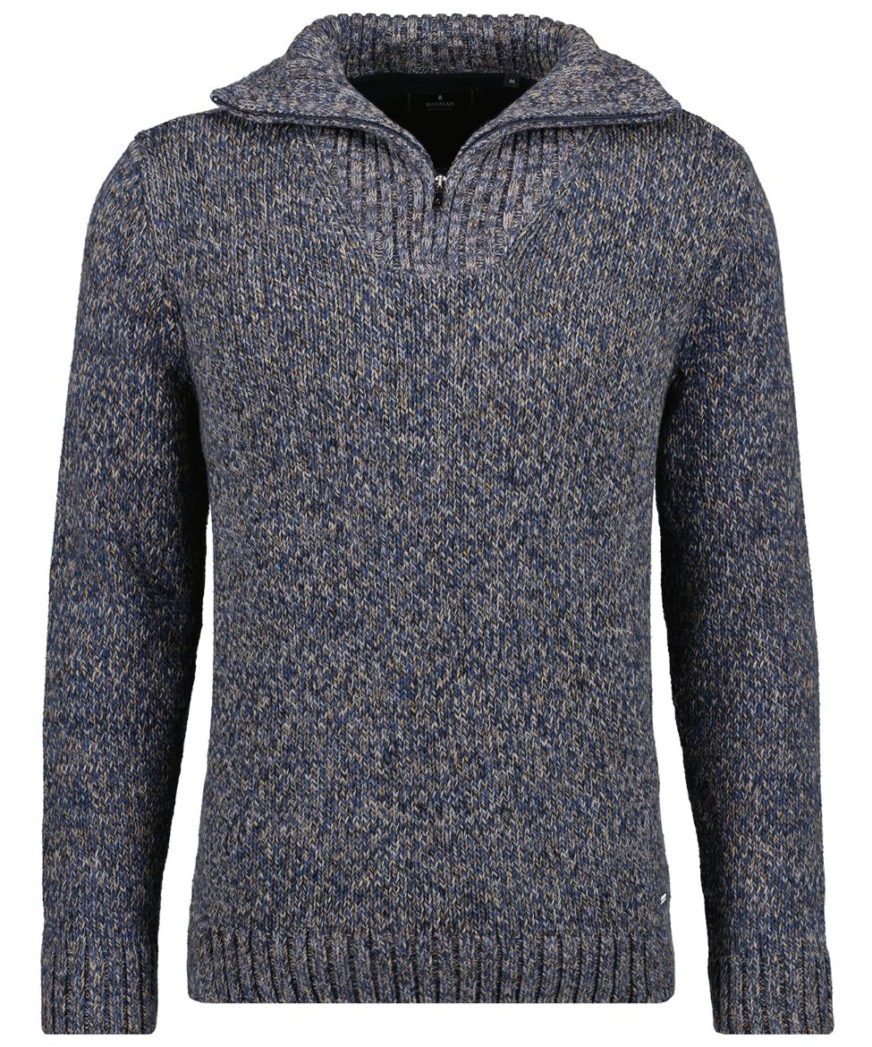 Picture of Tall Troyer Knitted Sweater Tweed