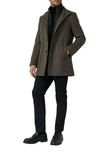 Bild von Tall Herren Klassischer Mantel Herausnehmbarem Insert