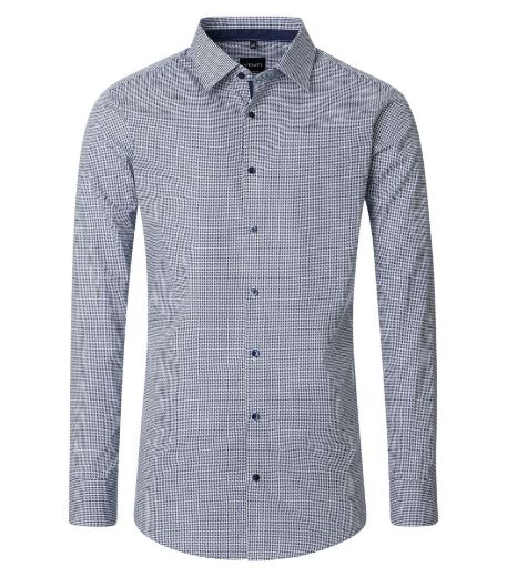 Picture of Tall Men Shirt Modern Fit 72 cm Sleeve Length Minimalprint Blue