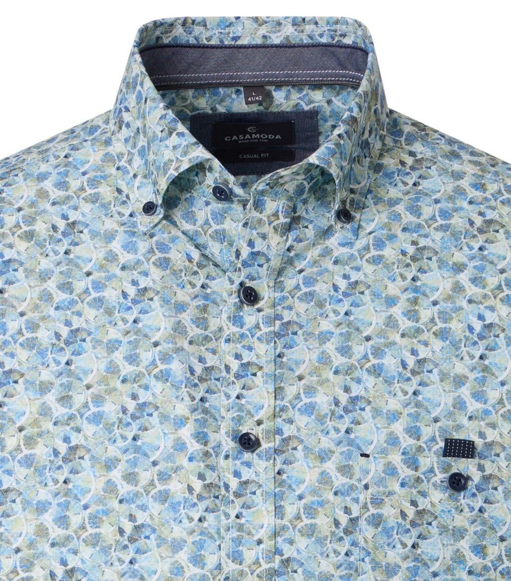 Bild von Tall Herren Hemd Casual Fit Ärmellänge 72 cm, grün blau gemustert