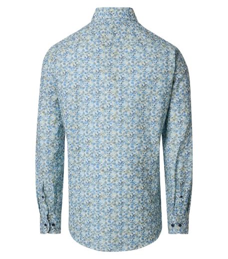 Bild von Tall Herren Hemd Casual Fit Ärmellänge 72 cm, grün blau gemustert