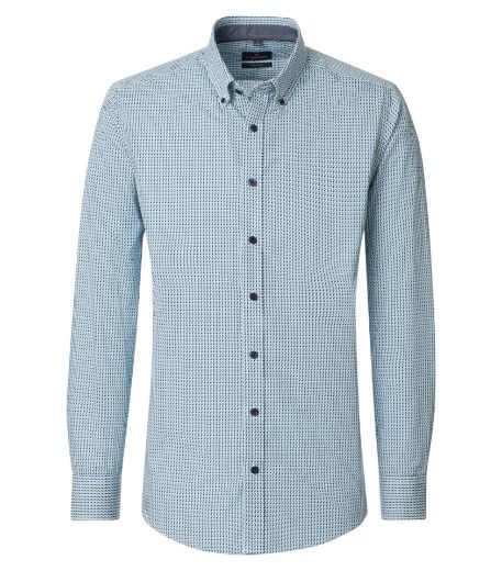 Bild von Tall Herren Hemd Casual Fit Ärmellänge 72 cm, blau grün minimal