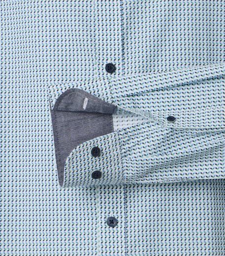 Bild von Tall Herren Hemd Casual Fit Ärmellänge 72 cm, blau grün minimal