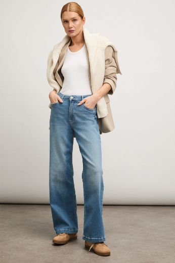 Image de Tall Femmes Jean Judy Wide Leg Longueur L36 & L37 inches, bleu pacifique