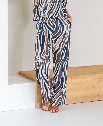 Bild von Tall Damen Sommerhose Zebra Print Woven