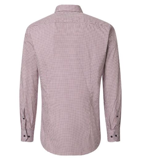 Bild von Tall Herren Hemd Modern Fit Sleeves 72 cm, minimal print red blue