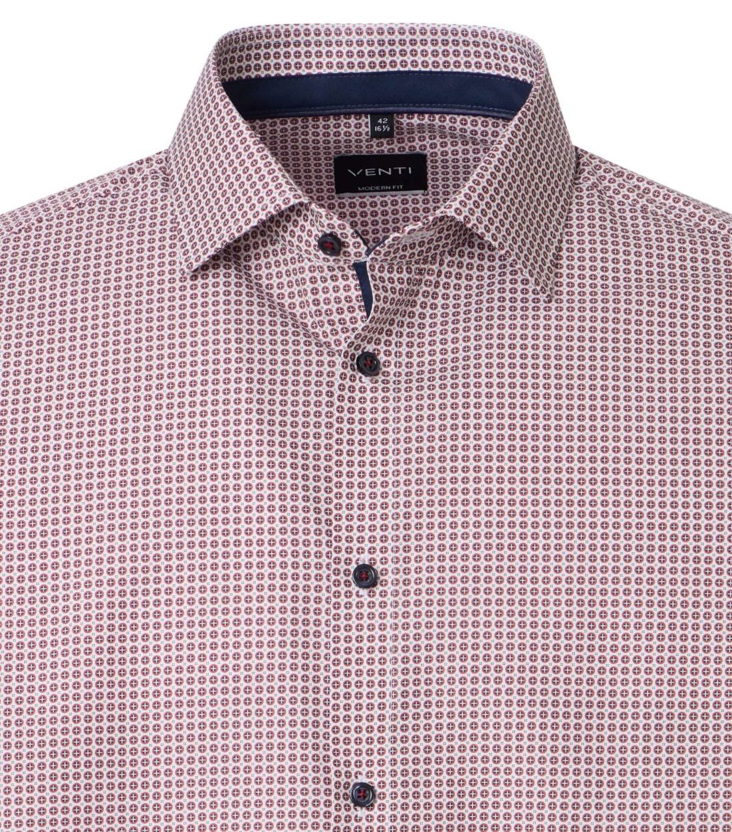 Bild von Tall Herren Hemd Modern Fit Sleeves 72 cm, minimal print red blue