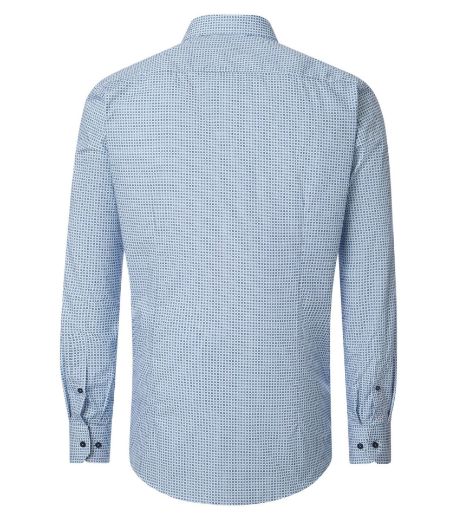 Bild von Tall Herren Hemd Modern Fit Sleeves 72 cm, minimal print red blue