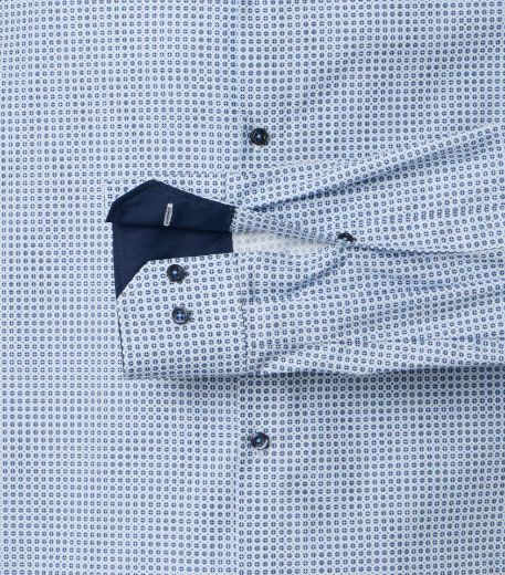 Bild von Tall Herren Hemd Modern Fit Sleeves 72 cm, minimal print red blue