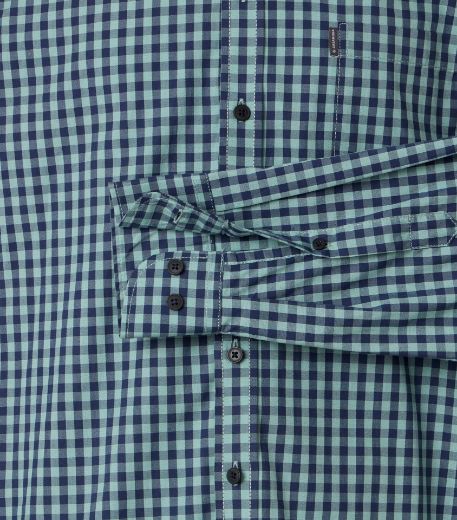 Bild von Tall Herren Hemd Casual Fit Ärmellänge 72 cm, grün blau kariert
