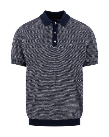 Picture of Tall Men Poloshirt Short Sleeve Striped Cotton Linen