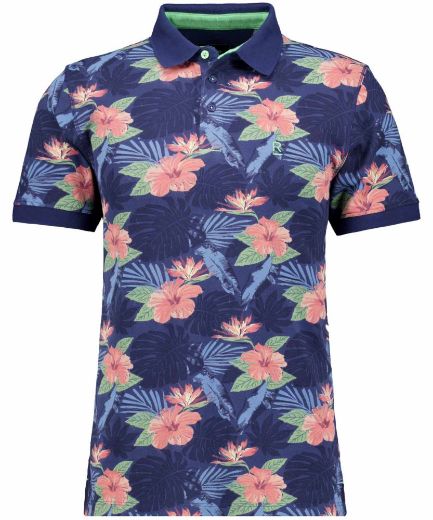 Bild von Tall Herren Poloshirt 100 % Baumwolle Allover Print