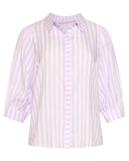 Bild von Damen Kurzarm Bluse Gestreift