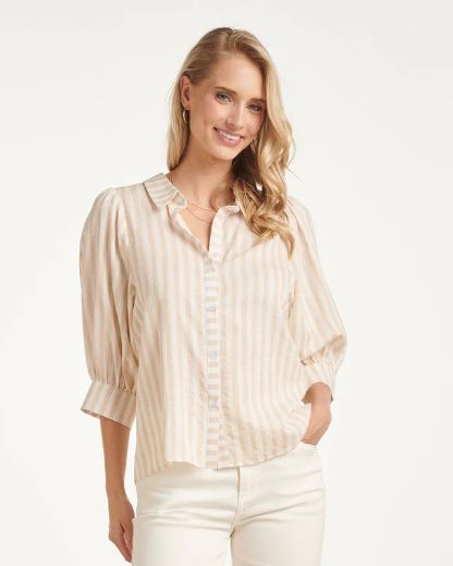 Bild von Damen Kurzarm Bluse Gestreift