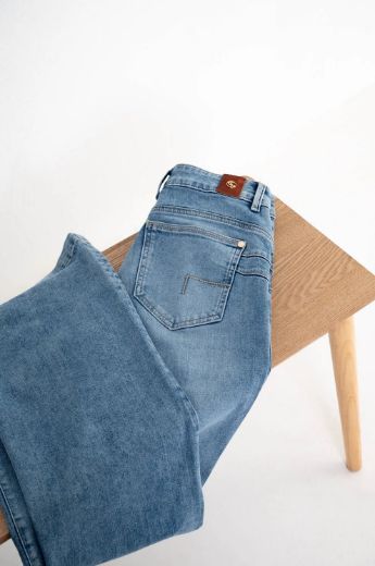 Bild von Tall Damen Jeans Shirley Push-Up Semi-Wide Leg L34 & L36 Inch, light stone blue