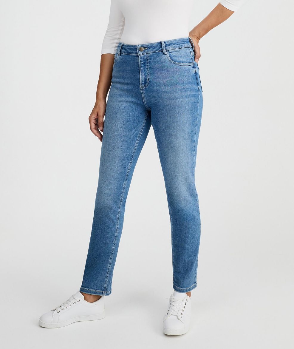 Bild von Tall Damen Wonderjeans High Waist Straight L36/L37 Inch, authentic blue