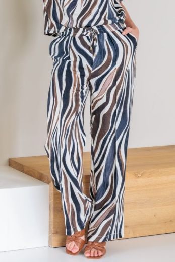 Image de Tall Femme Pantalon Été Imprimé Zèbre Extra Long