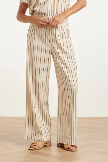 Image de Tall femmes Pantalon, taille haute, rayé, 37 inches