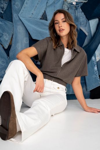 Picture of Tall Women Jeans Bobby Pocket Semi-Wide Leg L34 & L36 Inch, offwhite