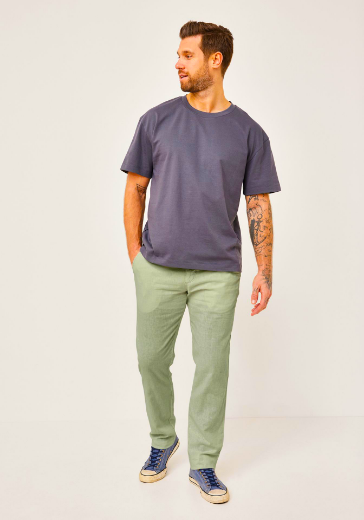 Bild von Tall Herren Leinen Baumwoll Chinohosen Halifax L36 & L38 Inch