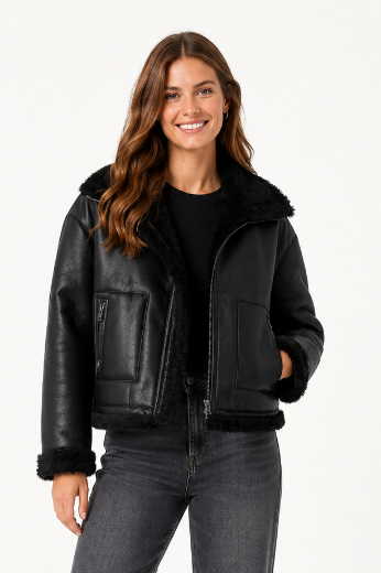 Picture of Tall Women Reversible Faux Leather Fur Jacket