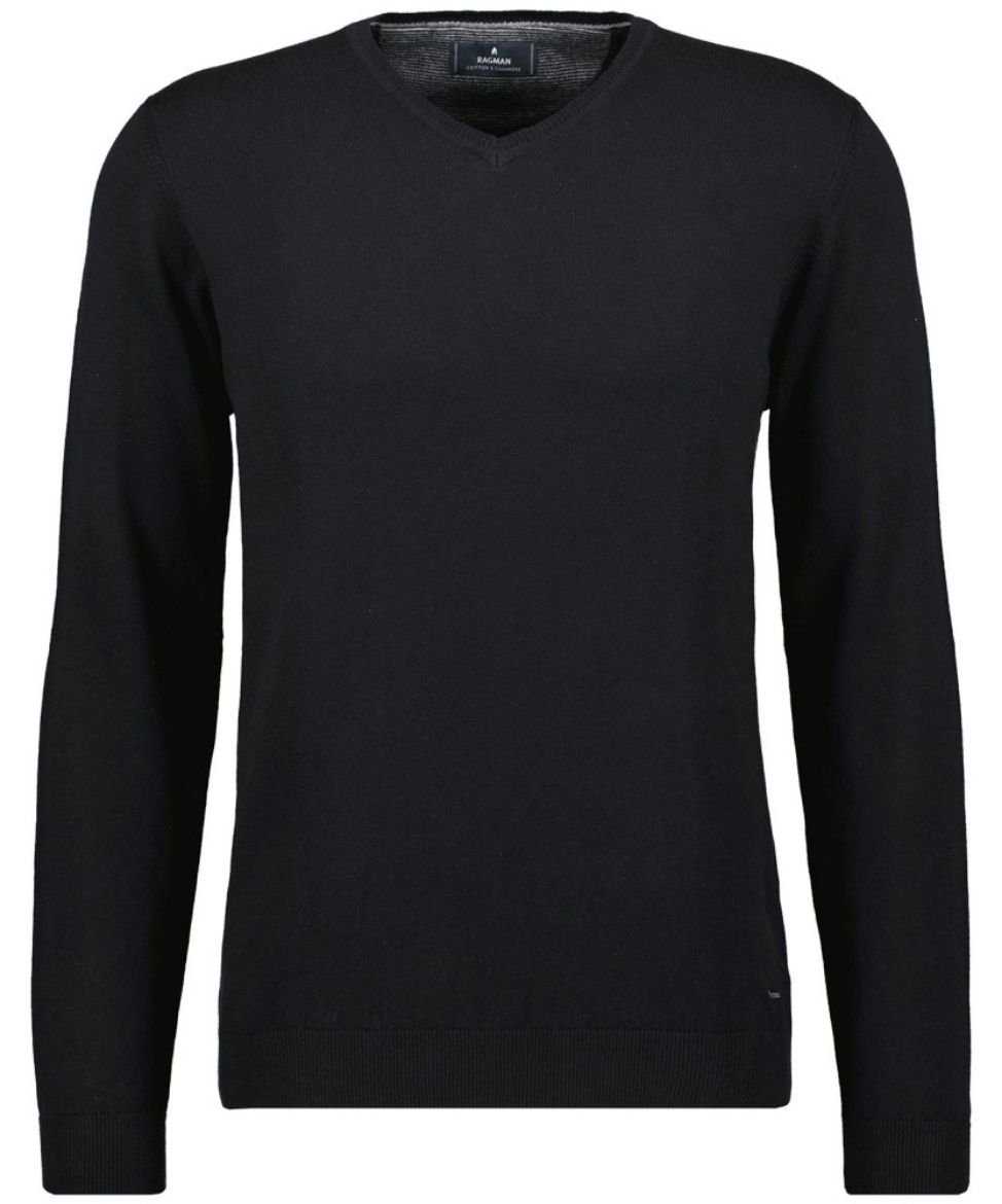 Bild von Tall Herren Strickpullover V Ausschnitt Baumwolle Kaschmir