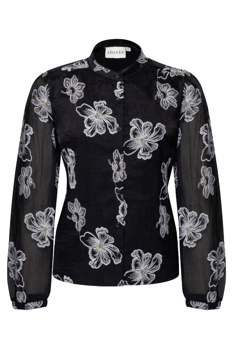 Bild von Tall Damen Bluse Lena Transparent Kontrast-Stickereien
