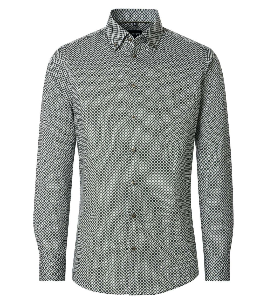 Bild von Tall Herren Hemd Modern Fit Ärmellänge 72 cm, grün print