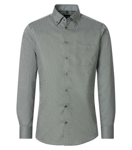 Bild von Tall Herren Hemd Modern Fit Ärmellänge 72 cm, grün print