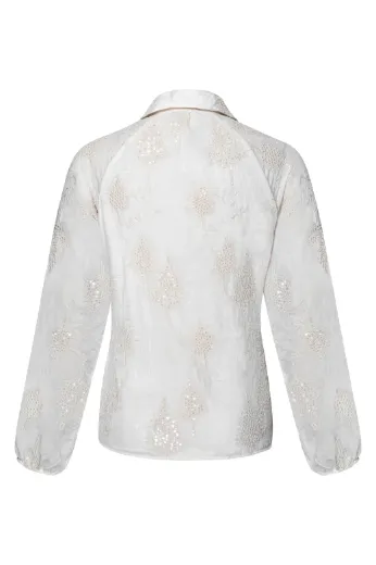 Bild von Tall Damen Bluse Renza Transparent Ton-In-Ton Stickerei