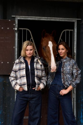 Bild von Tall Damen Jacke Shields Blue Multi Check Brushed