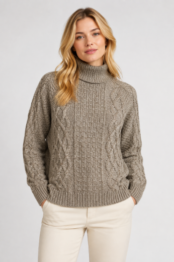 Picture of Tall Women Knit Sweater Noortje Mixed Cable