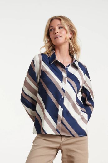 Bild von Tall Damen Bluse Diagonal Stripe
