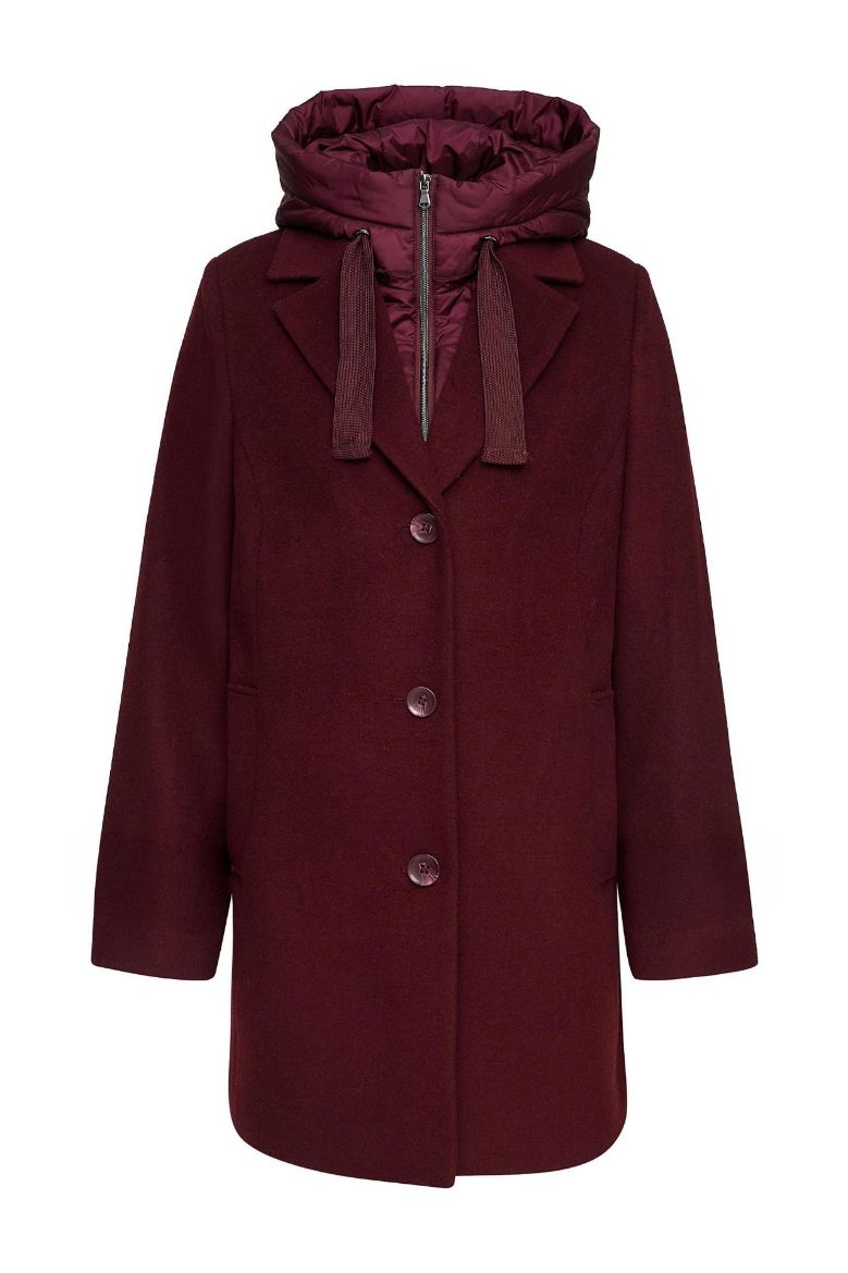 Image de Tall Femmes Blazer long en laine, avec capuche amovible