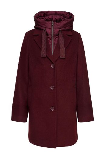 Image de Tall Femmes Blazer long en laine, avec capuche amovible
