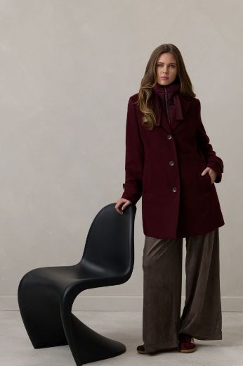 Image de Tall Femmes Blazer long en laine, avec capuche amovible