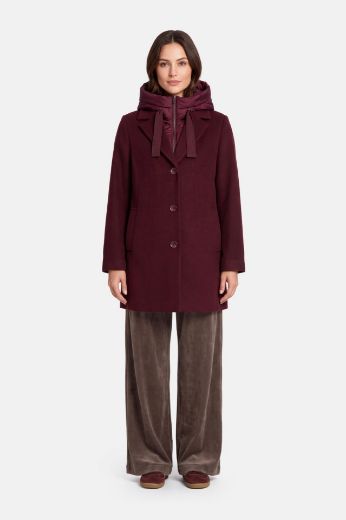 Image de Tall Femmes Blazer long en laine, avec capuche amovible