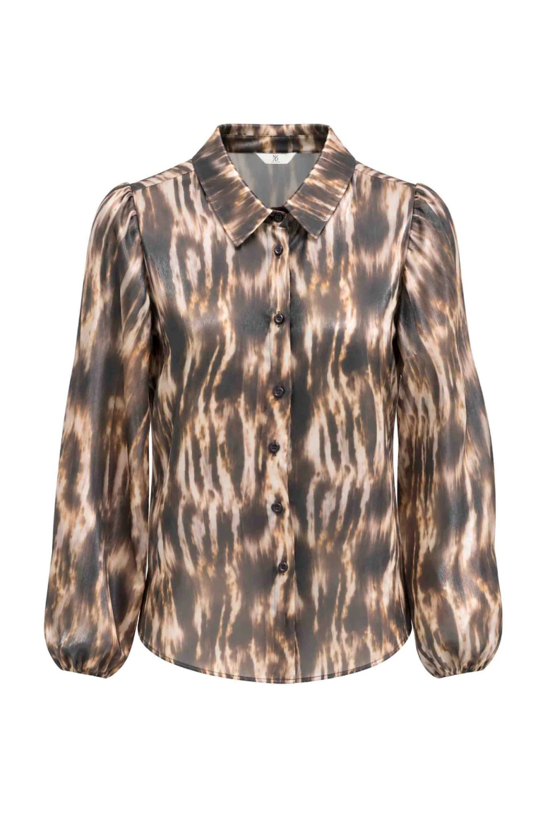 Bild von Tall Damen Bluse Mayliera Brown Nature Shiny